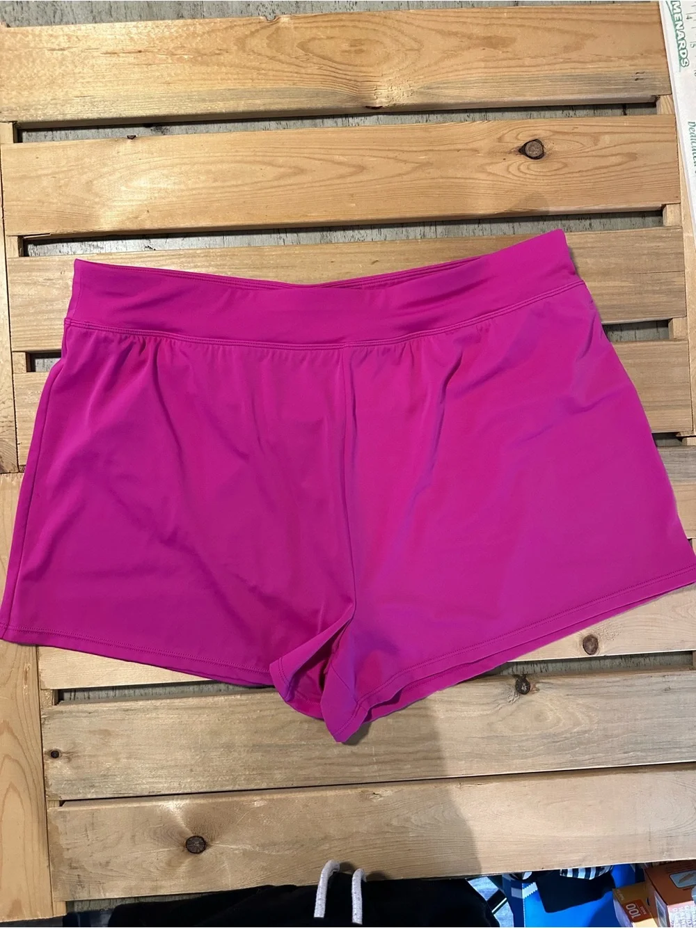 Kim Gravel x Swimsuits For All hot pink swim shorts lined size 16